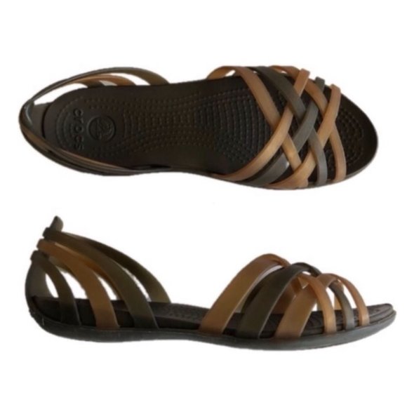 crocs huarache flat sandals